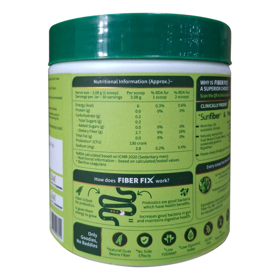 Good Monk Fiber Fix | Relieves Constipation, Bloating & Gas | Gut Health Powder | 50 Servings