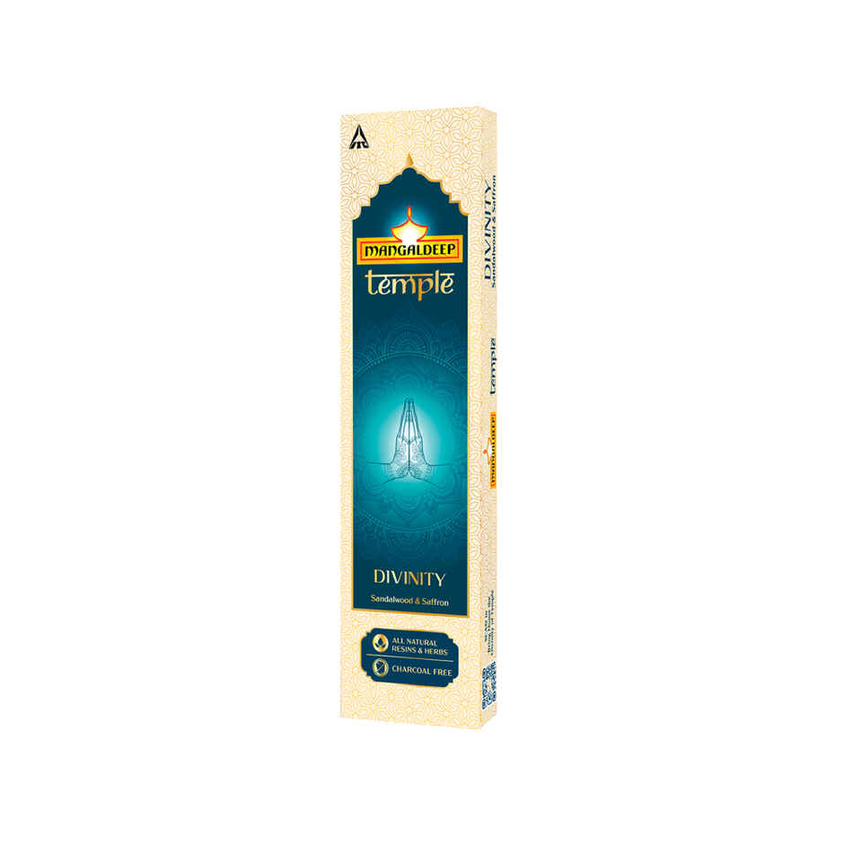 Mangaldeep Temple Divinity Sandalwood & Saffron Infused Fragrances - Hand Rolled Premium Incense