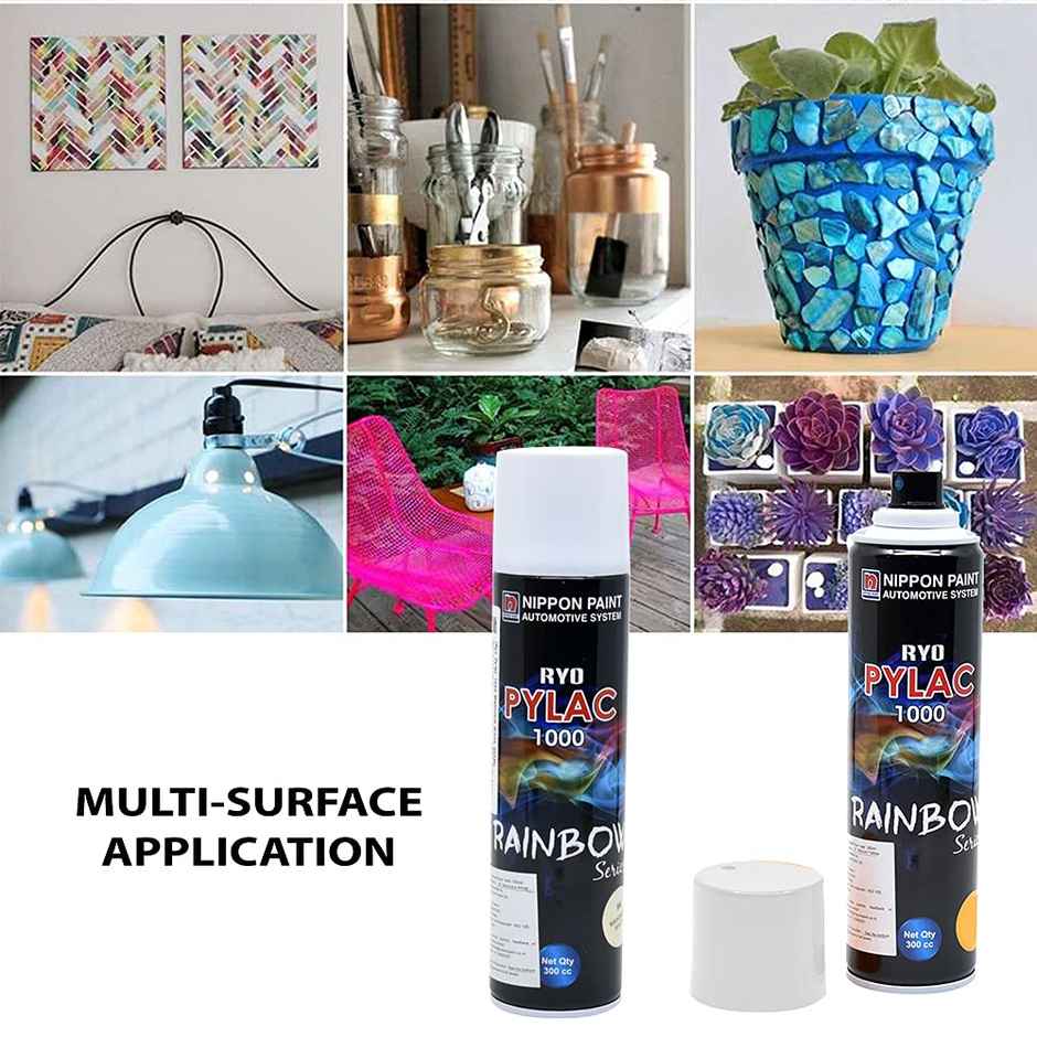 Nippon Paint Pylac Acrylic Multi-Purpose Spray Paint Cream White Color for Car, Bike, Home