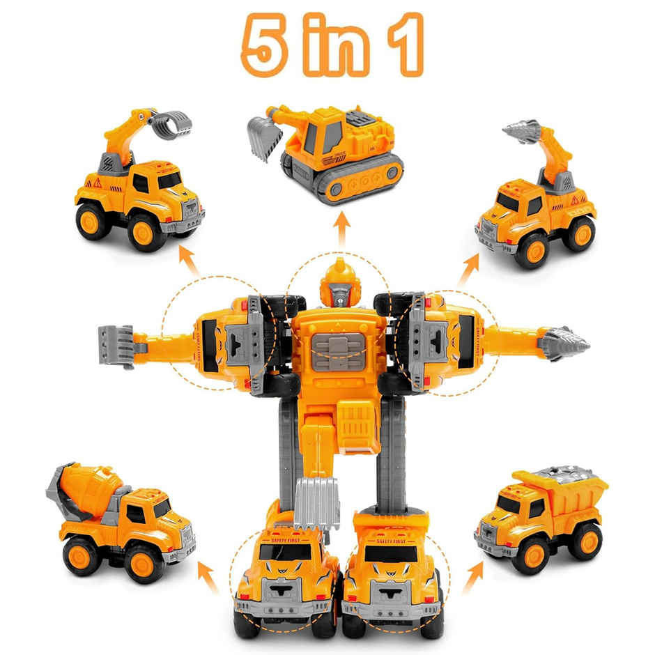 Kidology Transforming Robot Toys For Kids | Action Figures Robotic Construction Vehicles Toy Car