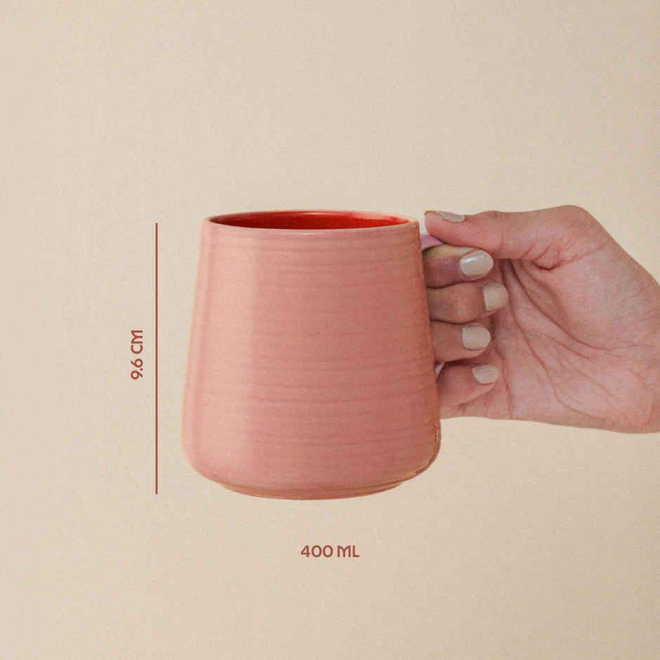 Borosil Porcelia Bello Blush Tea Coffee Porcelain Mug Set Microwave Dishwasher Safe