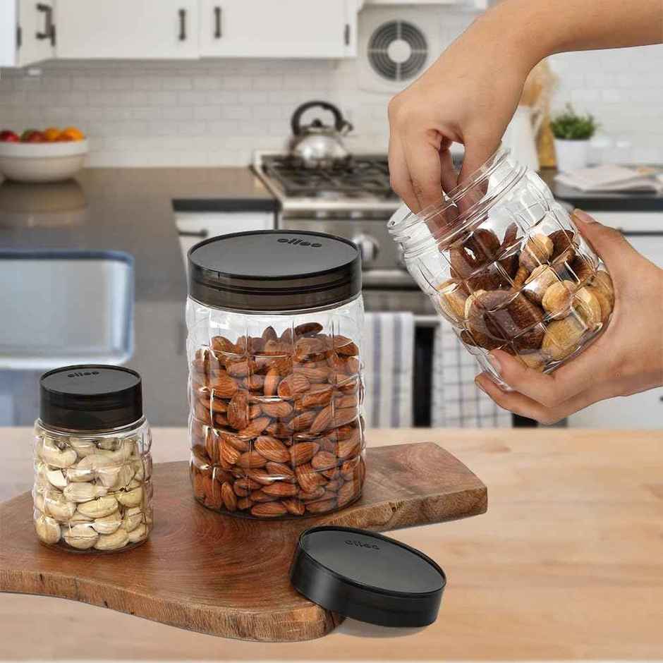 Cello Checkers Pet Plastic Airtight Canister Set of 18 | Food Grade, BPA free (Set of 300+650+1200)x6