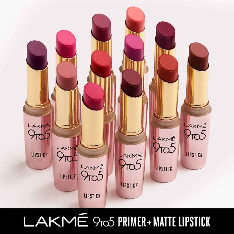 Lakme 9to5 Powerplay Priming Matte Lipstick, Lasts 16hrs, Rose Day
