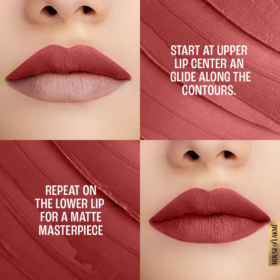 Lakme 9To5 Powerplay Priming Matte Lipstick - Roseatte Red