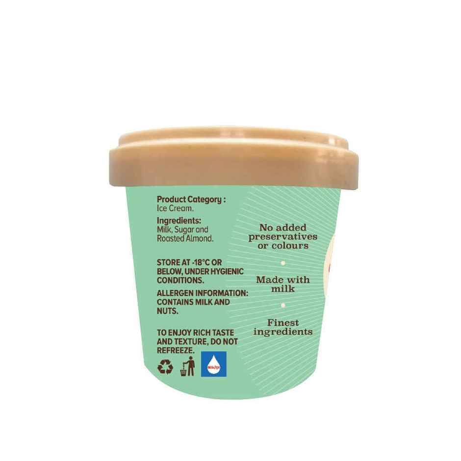 NIC Roasted Almond Ice Cream Tub | Preservative Free | No Artificial Flavors