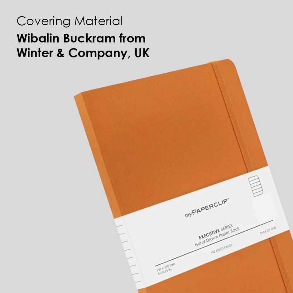 myPAPERCLIP Executive Series Medium Ruled Pages Notebook 192 Pages, 12 x 21 cm, Orange