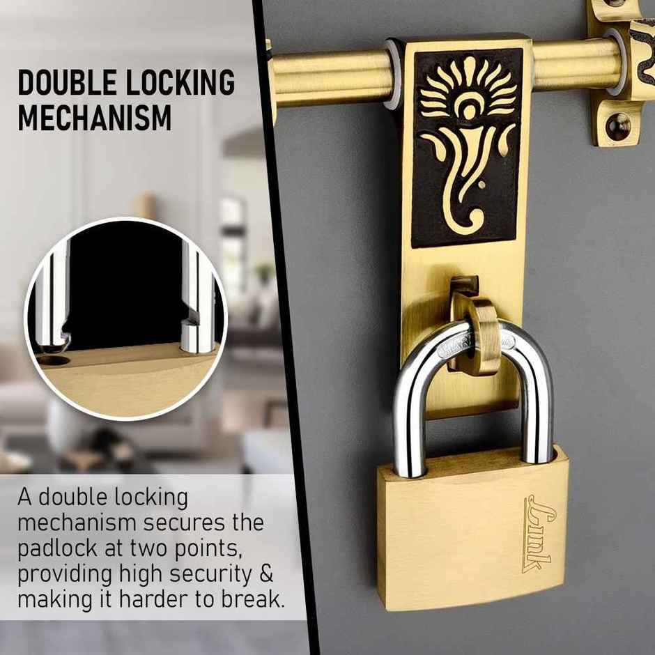 Link Solid brass body with double locking mechanism PT-30 mm New Lock | Hardened Shackle |Padlock
