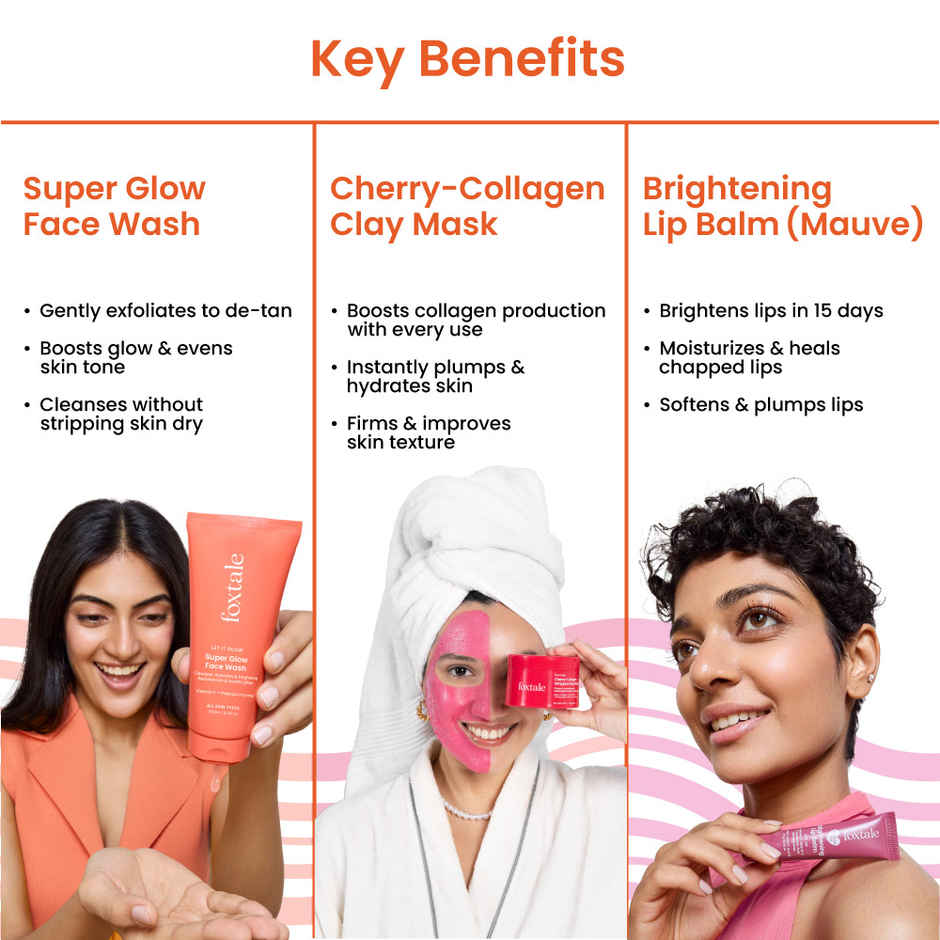 Foxtale Glow At First Sight Gift Set With Pouch And Charm | Bright, Glowing Skin