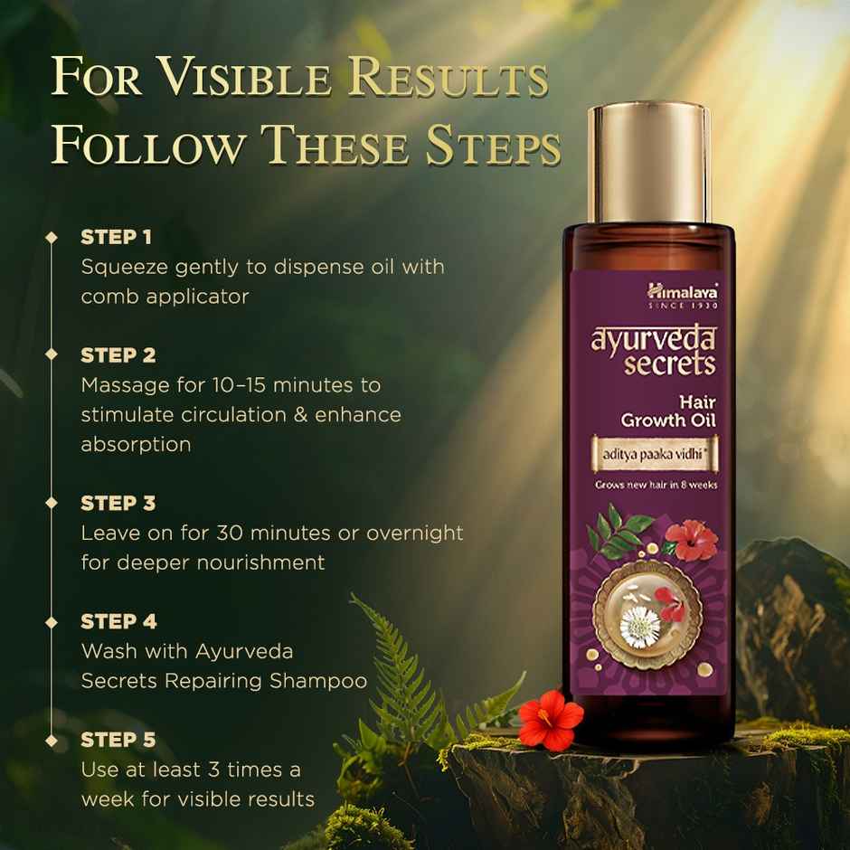 Himalaya Ayurveda Secrets Hair Growth Oil with Bhringraj, Hibiscus & Curry Leaf