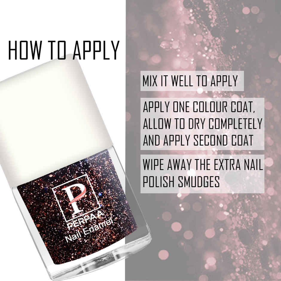 PERPAA Beauty Glitter Nail Paint | Brown Glitter