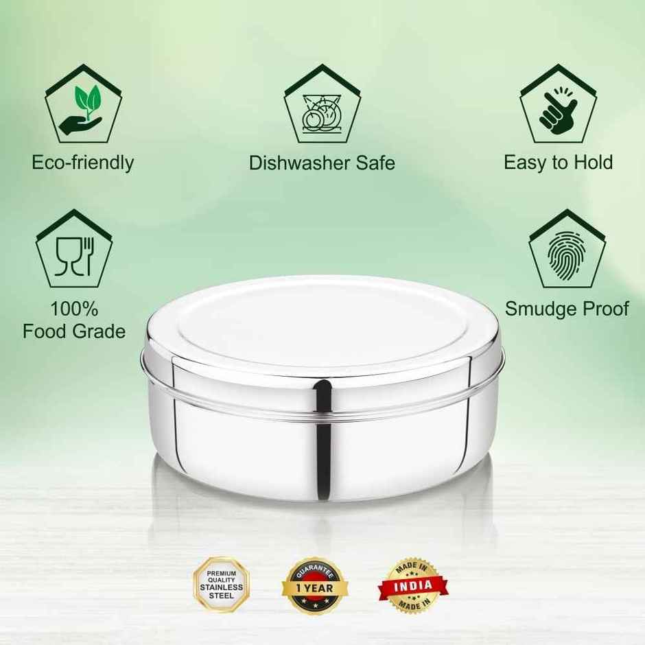 Steelera Stainless Steel Puri Dabba / Food Storage / Containers | Food Safe | 2 L