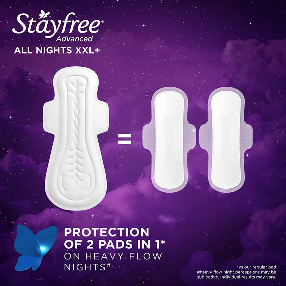 Stayfree Advanced All Nights sanitary Pads | XXL | 8 pcs
