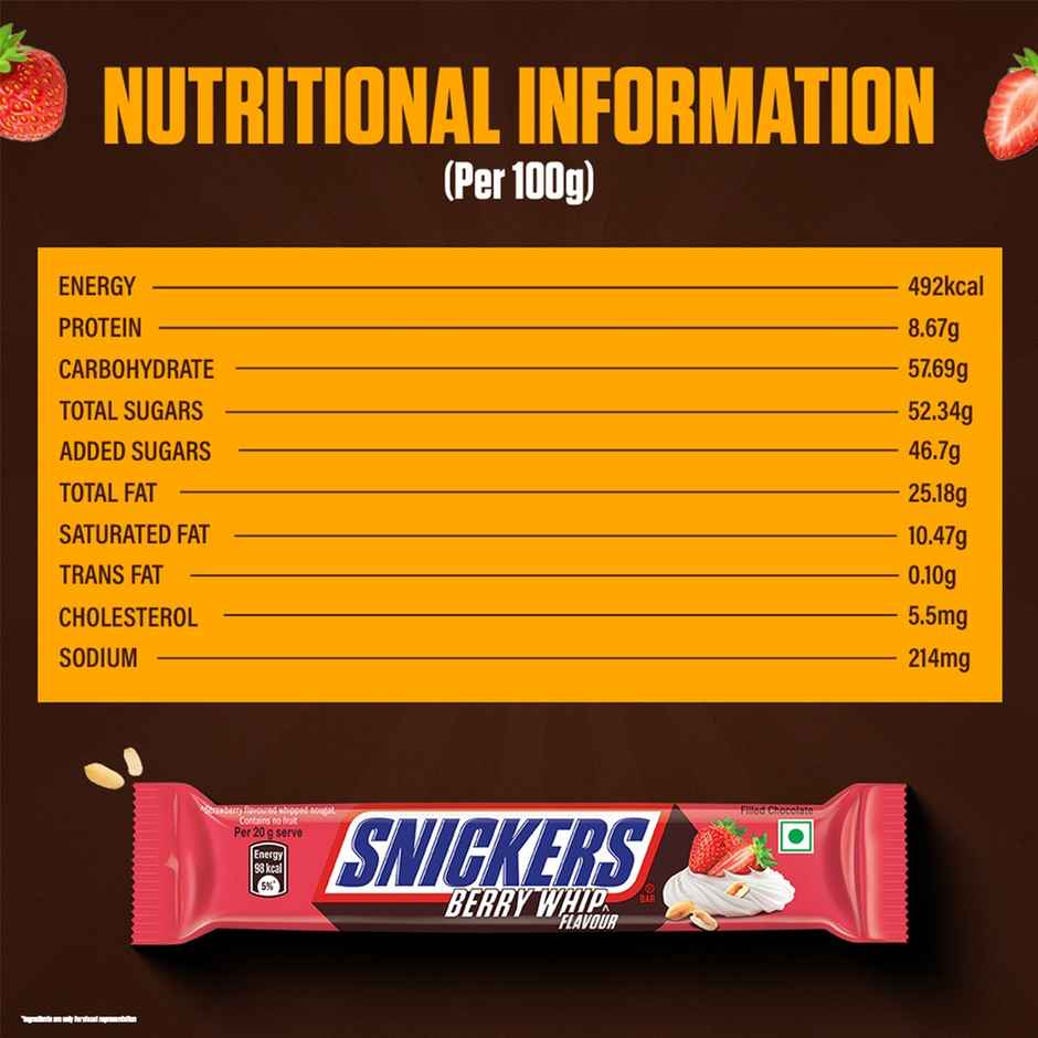 Snickers Berry Whip Creamy Peanut Chocolate Bar
