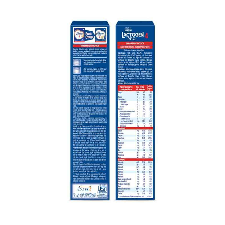 Nestle Lactogen Pro 4 Powder | Follow-Up Formula With Iron  After 18 Months Up To 24 Months