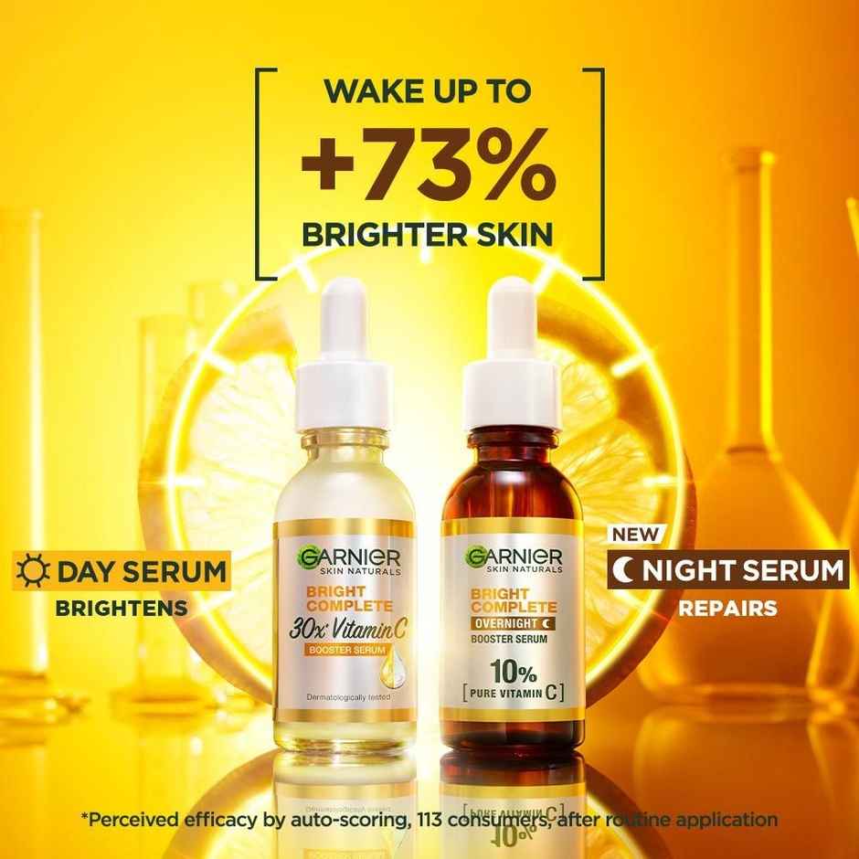 Garnier Bright Complete Night Vitamin C Serum With 10% Vitamin C for Bright Skin