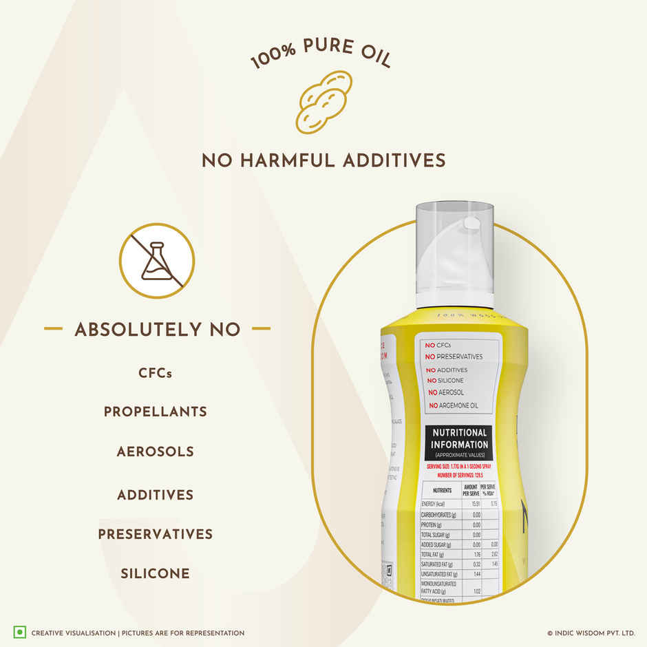 Indic Wisdom Nava Spray | Groundnut Wood Pressed Oil | Spray for cooking