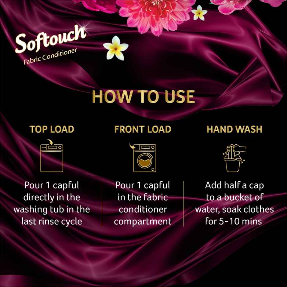 Softouch Rose and Jasmine 2X French Perfume After Wash Fabric Conditioner