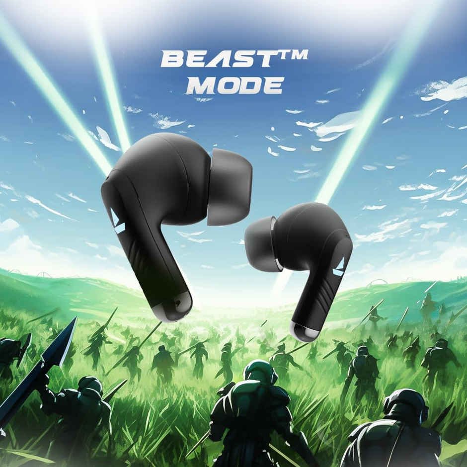 boAt Immortal 101 TWS Earbuds for Gaming w/ 30H Playtime, BEAST Mode & RGB LEDs (Black Sabre)