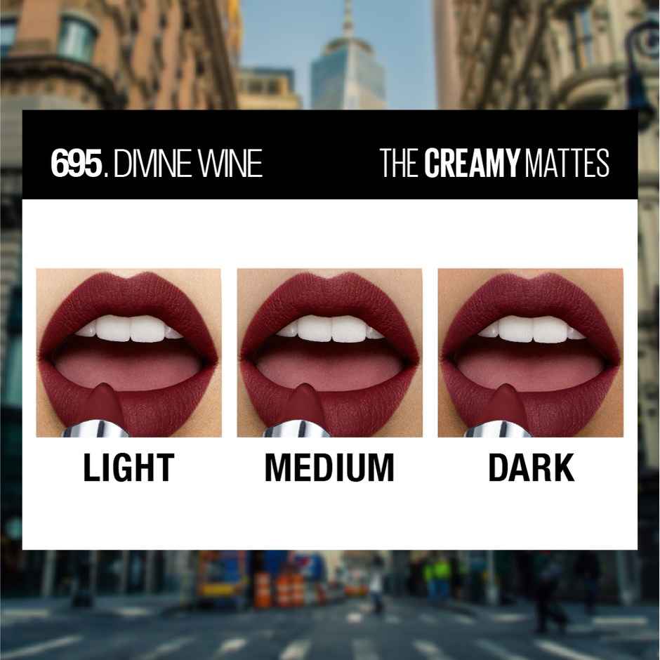 Maybelline Color Sensational Creamy Matte Lipstick, 695 Divine Wine