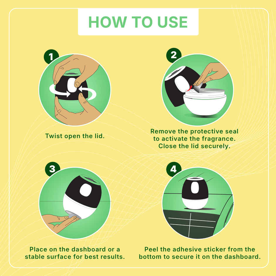 Lia Citric Tango Car Gel | Long Lasting Air Freshener for Car | From House of Cycle