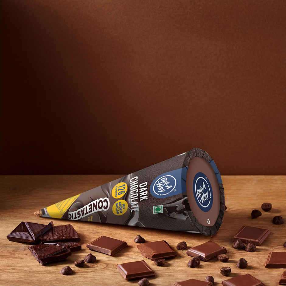 Get-A-Way Dark Chocolate Ice Cream Cone | Zero Added Sugar