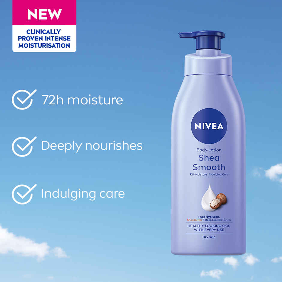 NIVEA Shea Smooth Body Lotion |48 H Moisturization|With Deep Moisture Serum | For Dry Skin
