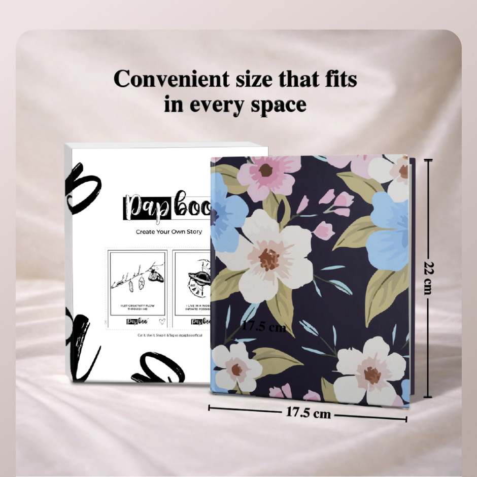 Papboo Floral Single Ruled Hardbound Notebook Diary, (22 X 17.5 Cm, 80 Gsm, 140 Pages
