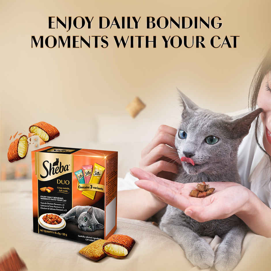 Sheba Duo Adult Cat Treats | Crispy Outside Soft Inside