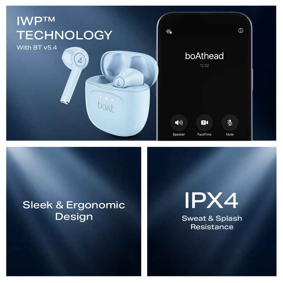 boAt Airdopes 131 Gen 2 TWS, 70H Battery, Beast Mode, 45 ms Low Latency, BT Earbuds | Ice Blue
