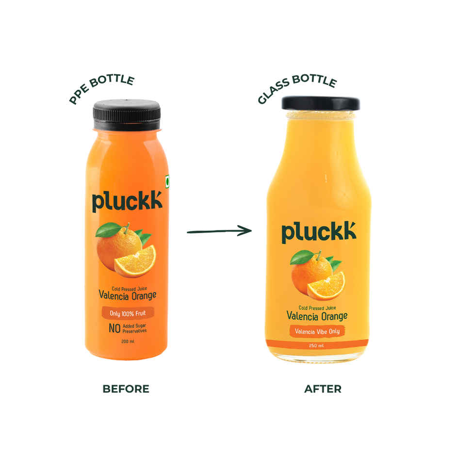 Pluckk Cold Pressed Extracted Valencia Orange Juice | No Preservatives | No Added Sugar