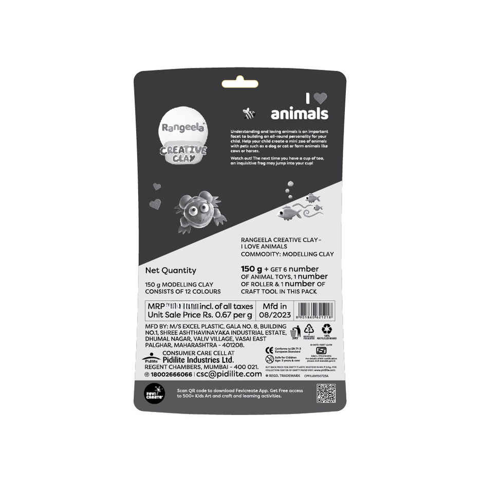 Rangeela Creative Clay Art Kit For Kids - Animal Series | Fun Learning