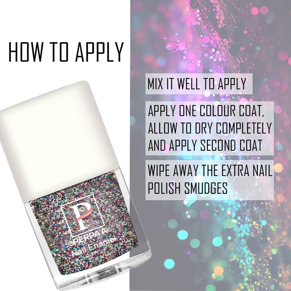 PERPAA Beauty Glitter Nail Paint | Silver