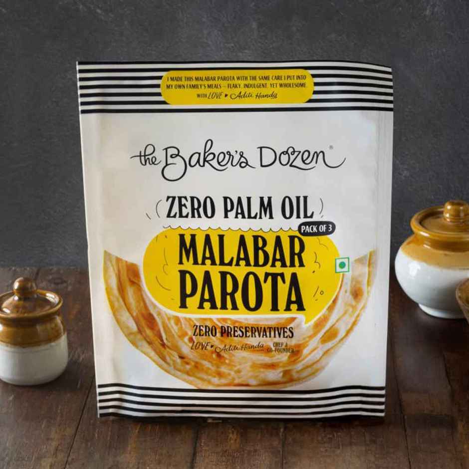 The Baker's Dozen Malabar Parota Zero Palm Oil | Ready To Eat | Ready To Cook | Wheat Paratha