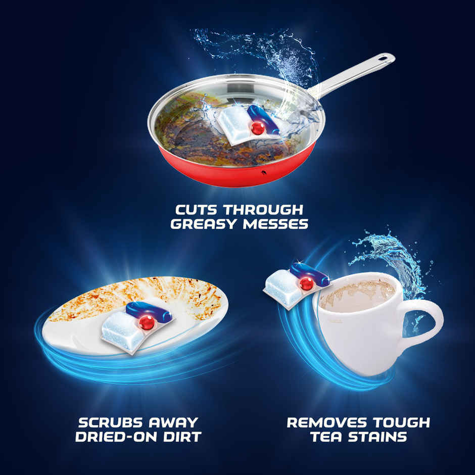 Finish Quantum Dishwasher Tablets (50pc) & Finish Dishwasher Rinse Aid Liquid (400ml) Combo
