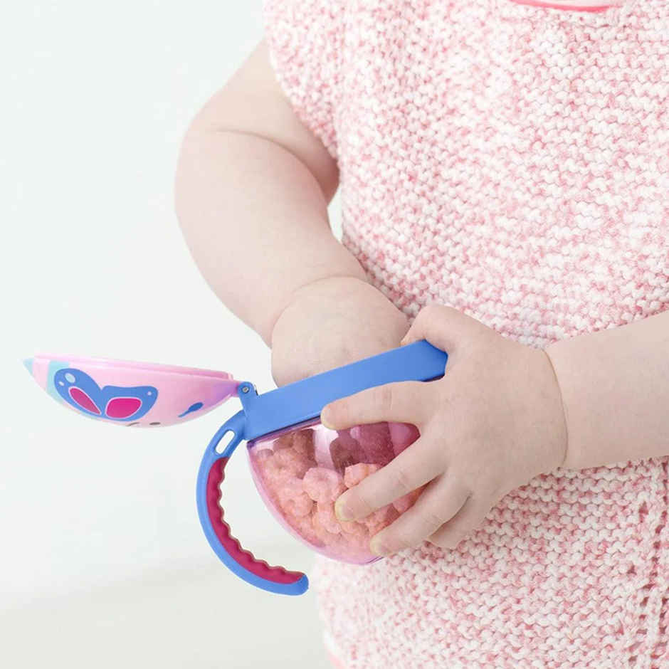 Skip Hop Zoo Snack Cup, Spill-Proof Toddler Snack Container Snap Lid, No-Mess,18- 36 M,Butterfly