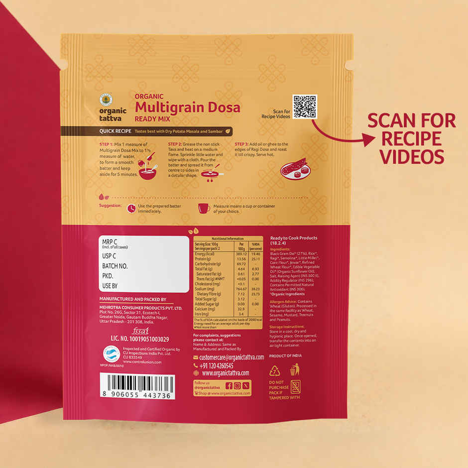 Organic Tattva Multigrain Dosa Ready Mix
