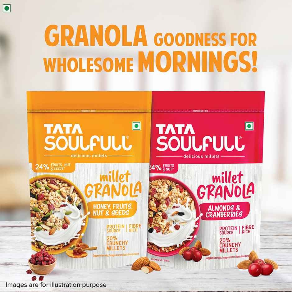 Tata Soulfull Millet Granola, Honey, Fruits, Nuts & Seeds, Breakfast Cereal