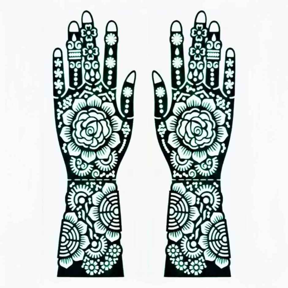 Mehendi Stencil | Mandala Flower | Easy Apply | Se7en