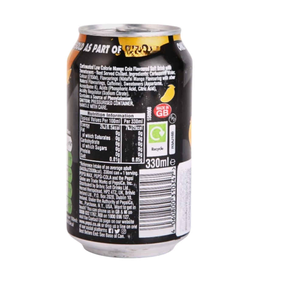 Pepsi UK Max Mango No Sugar | Soft Drink