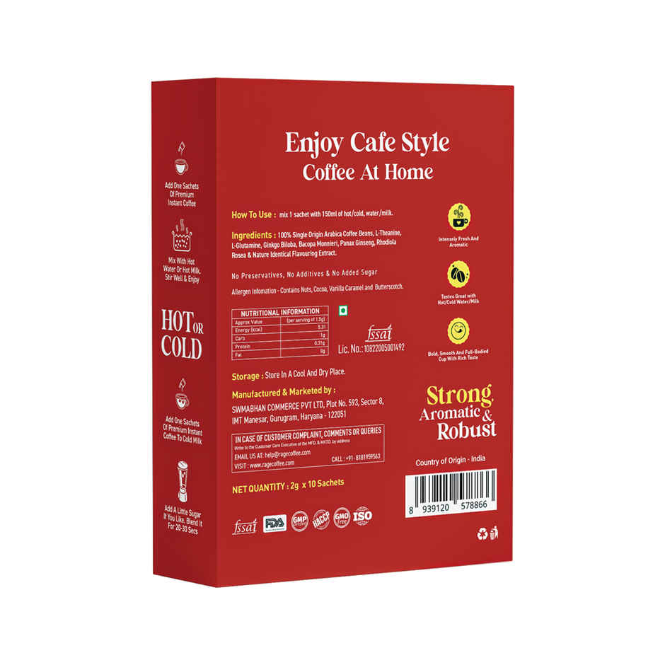 Rage Coffee Assorted Freeze Dried Instant Coffee Sachets | Arabica Beans