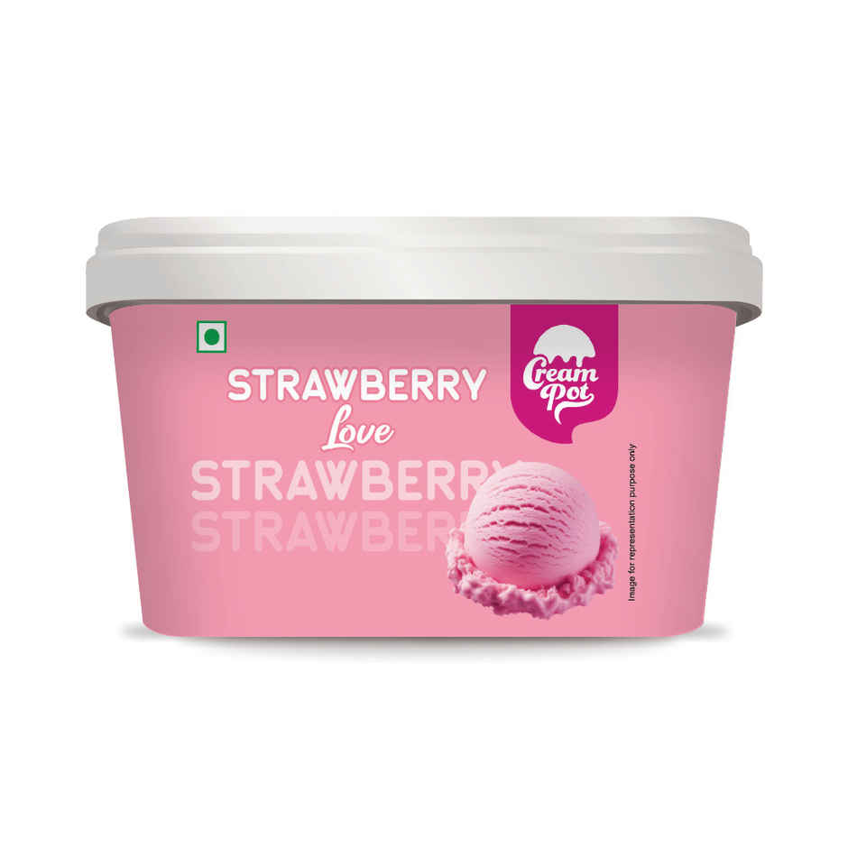 Cream Pot Strawberry Tub | Frozen Dessert Tub