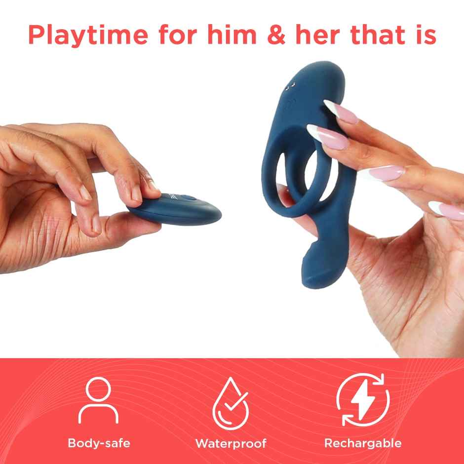 Skore Tremor Twinfold Double Sensations Vibrator For Men & Women (1pc) & Skore Lubes - Cherry Flavour (50ml) Combo