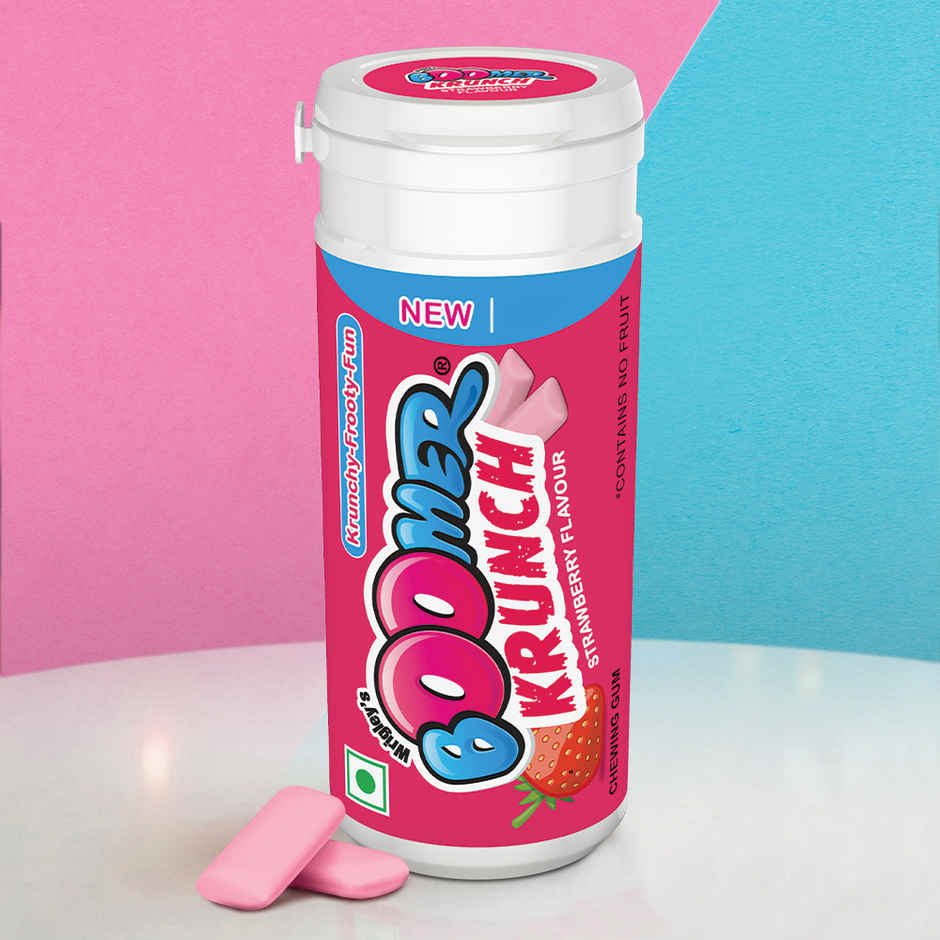 Boomer Krunch Strawberry Flavour Bubble Gum Tube