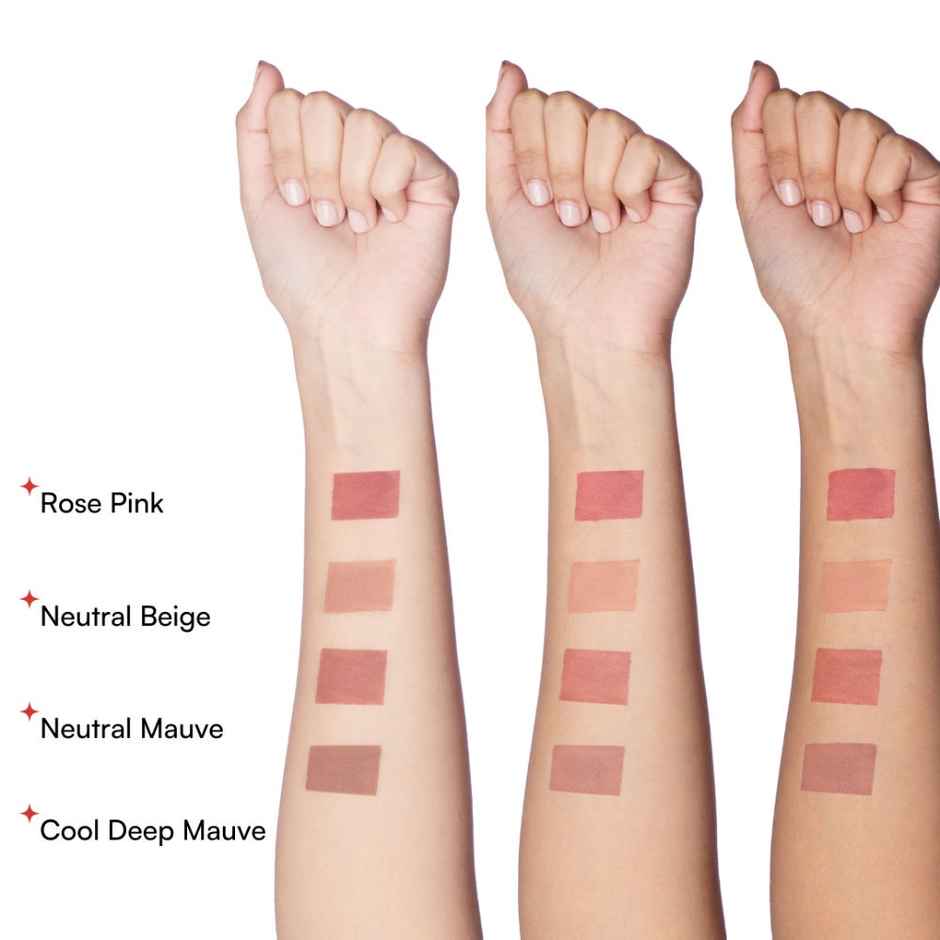 Gush Beauty Super Stack 4 in 1 Liquid Lipstick Stack | Conditioning & Pigmented | Nuditude | Pink Toned Nudes