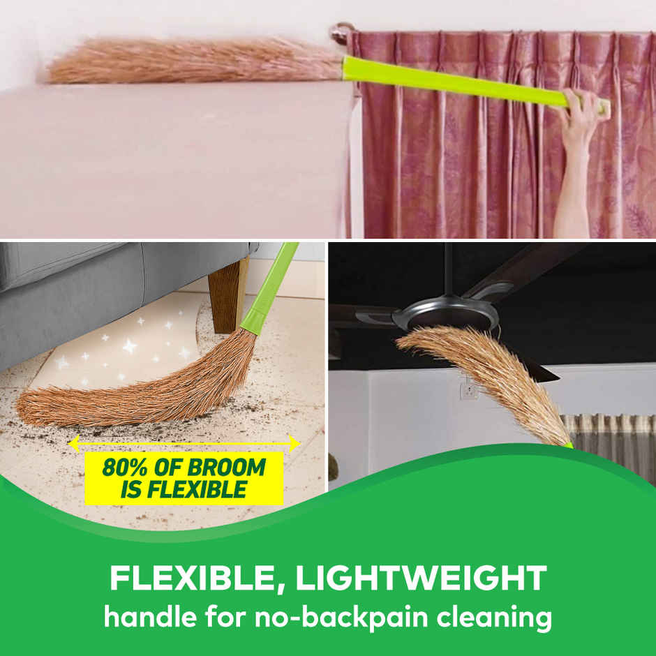 Scotch-Brite No-Dust Broom, Long handle, Easy floor cleaning (Multi-use)