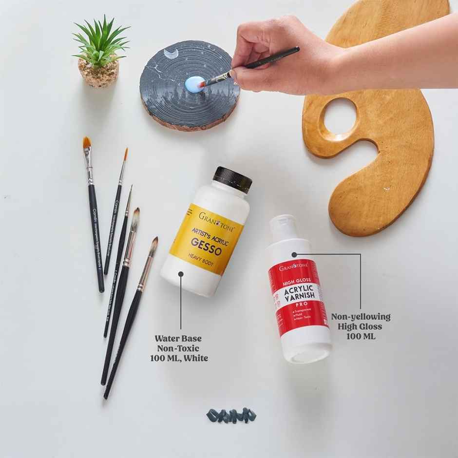 Granotone Acrylic Varnish with Artist's Acrylic Gesso (White, Transparent)