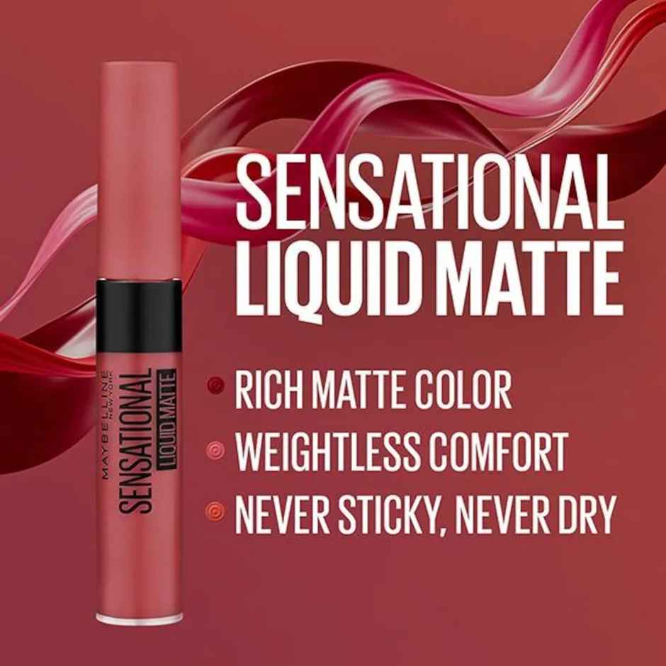 Maybelline New York Sensational Liquid Lipstick - Sensationally Me | Paraben Free