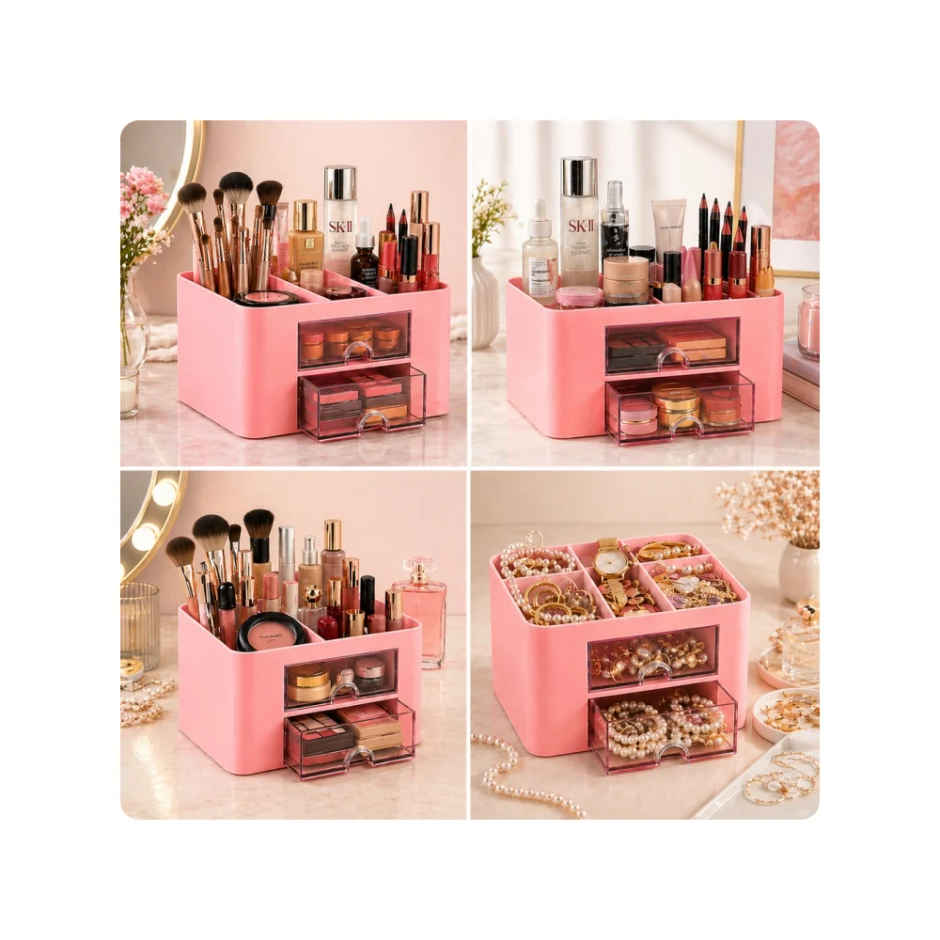 Zedak ABS Plastic Makeup Organizer | Pink