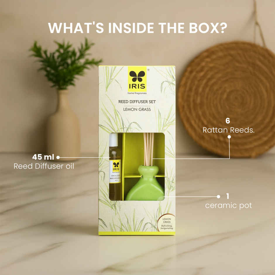 IRIS Lemon Grass Reed Diffuser Set