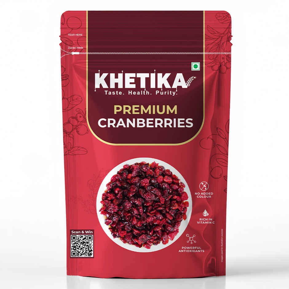 Khetika Dried Cranberry | High Nutrient & Antioxidant | No Added Preservatives